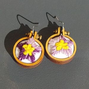 New handmade embroidered earrings